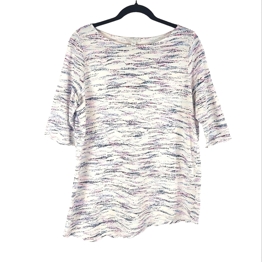 Pure J Jill White Cotton Asymmetrical Top